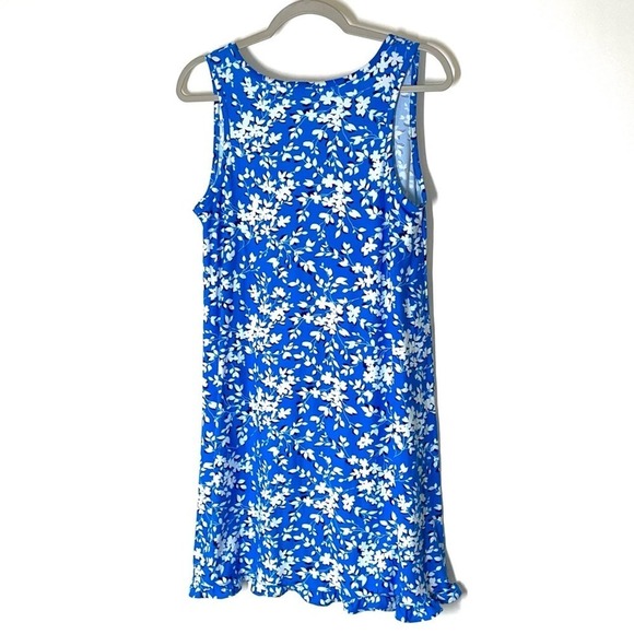 Draper James Sleeveless Floral Ruffle Bottom Dress Blue White Size Small / Med - Picture 7 of 9